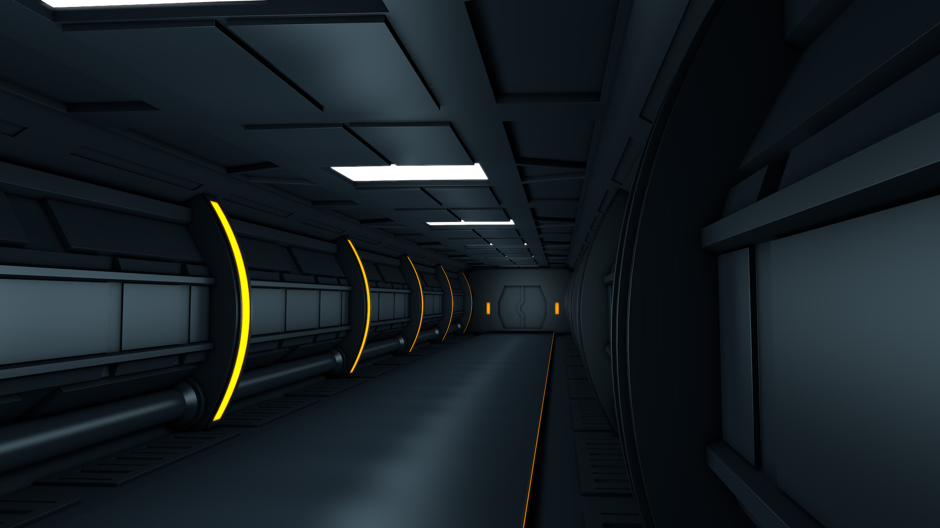 Sci fi Corridor 3D model_3