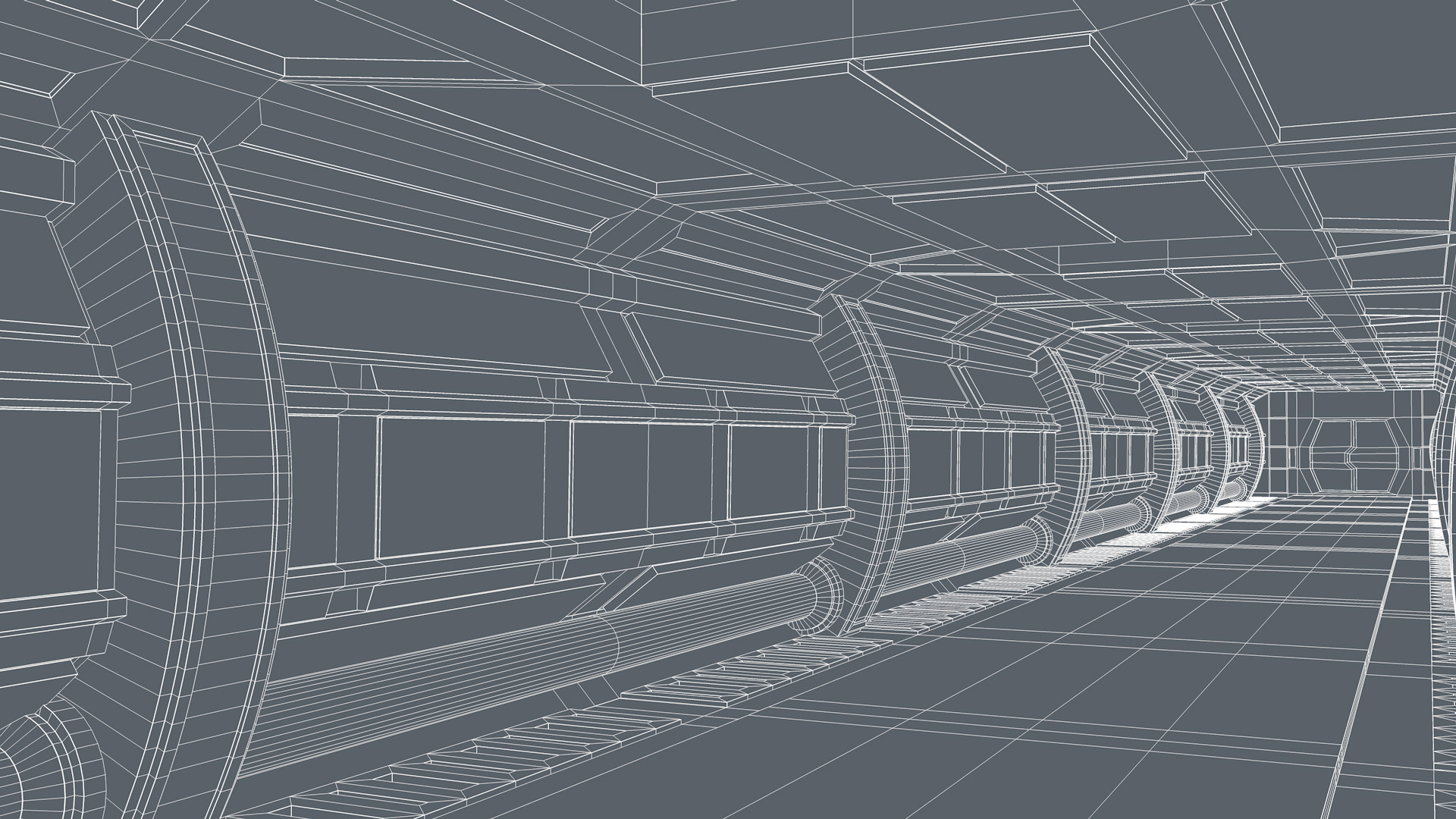 Sci fi Corridor 3D model_15