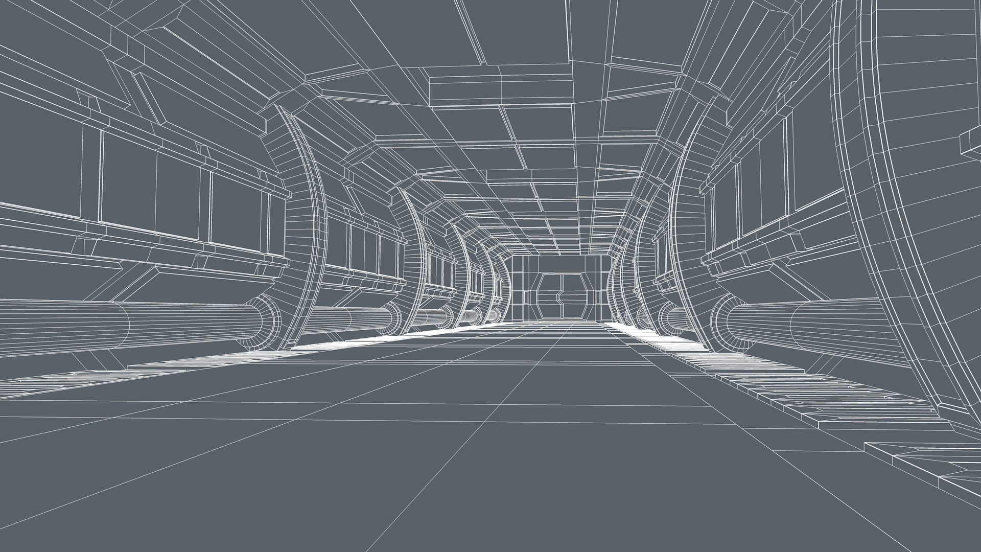 Sci fi Corridor 3D model_12