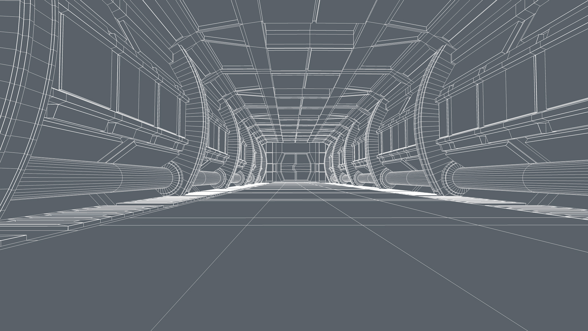 Sci fi Corridor 3D model_8