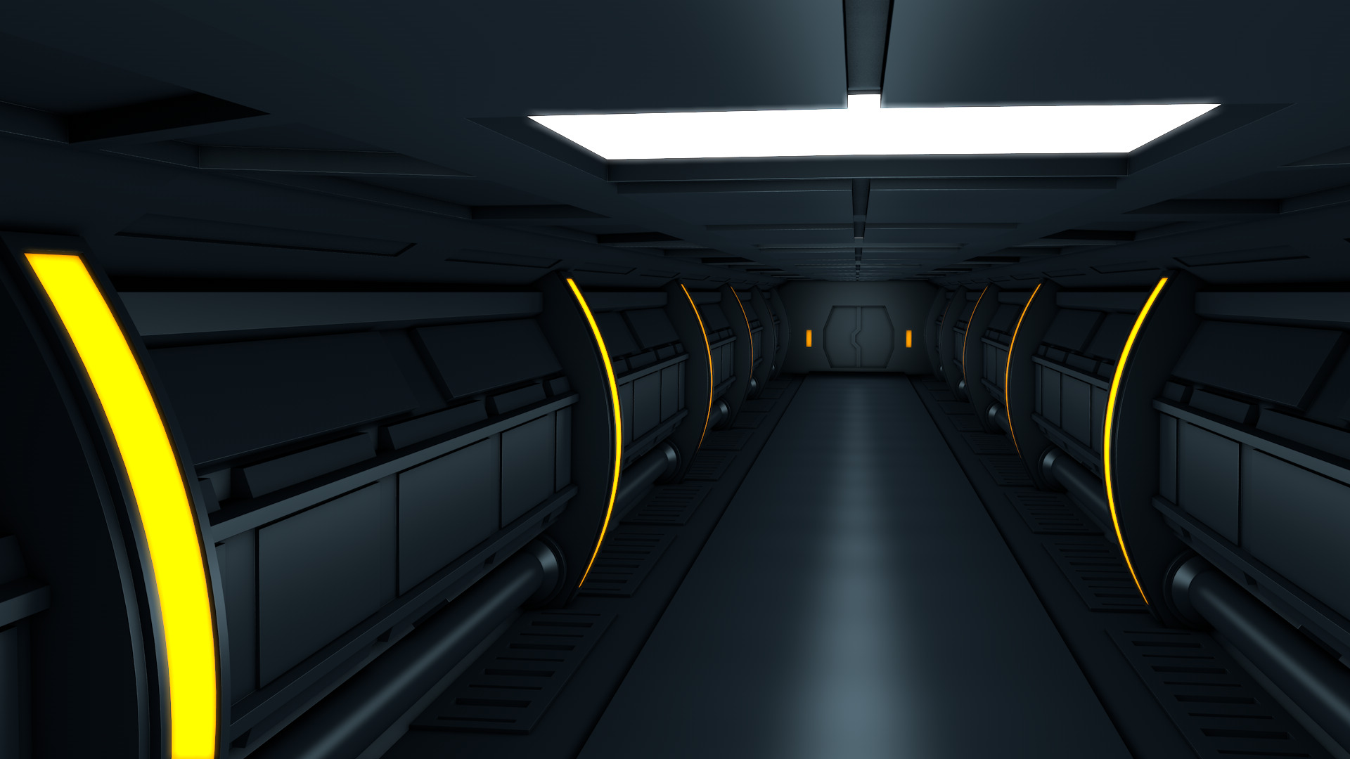 Sci fi Corridor 3D model_5