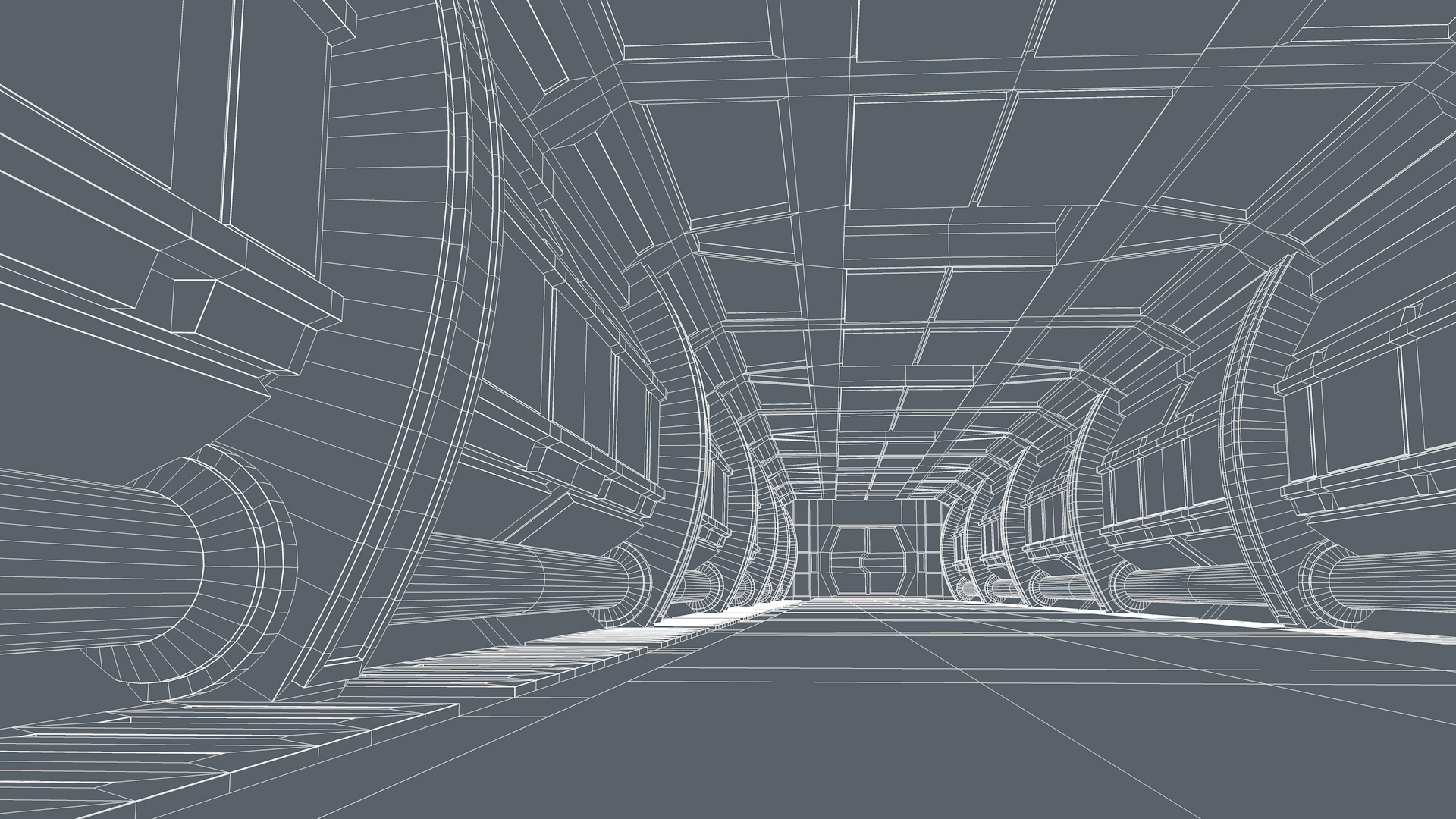 Sci fi Corridor 3D model_14
