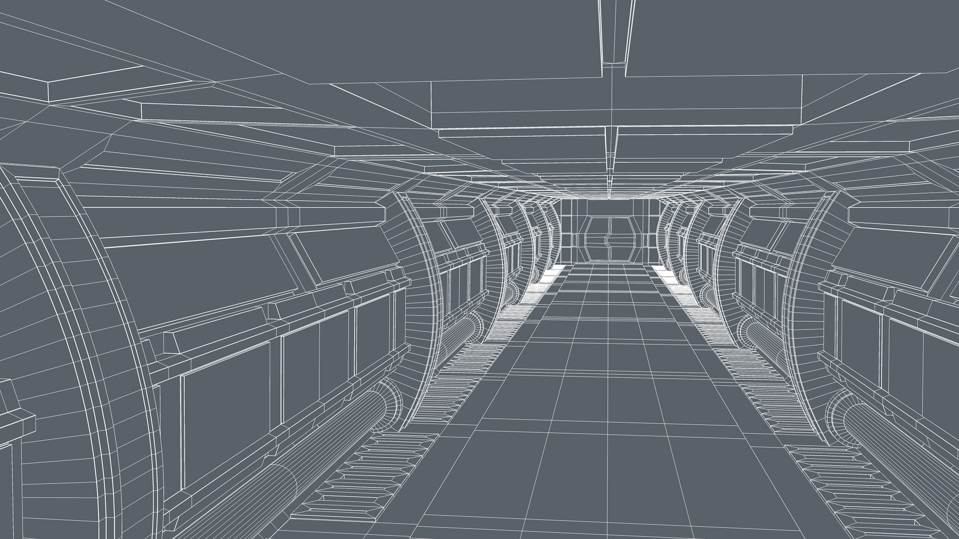 Sci fi Corridor 3D model_13