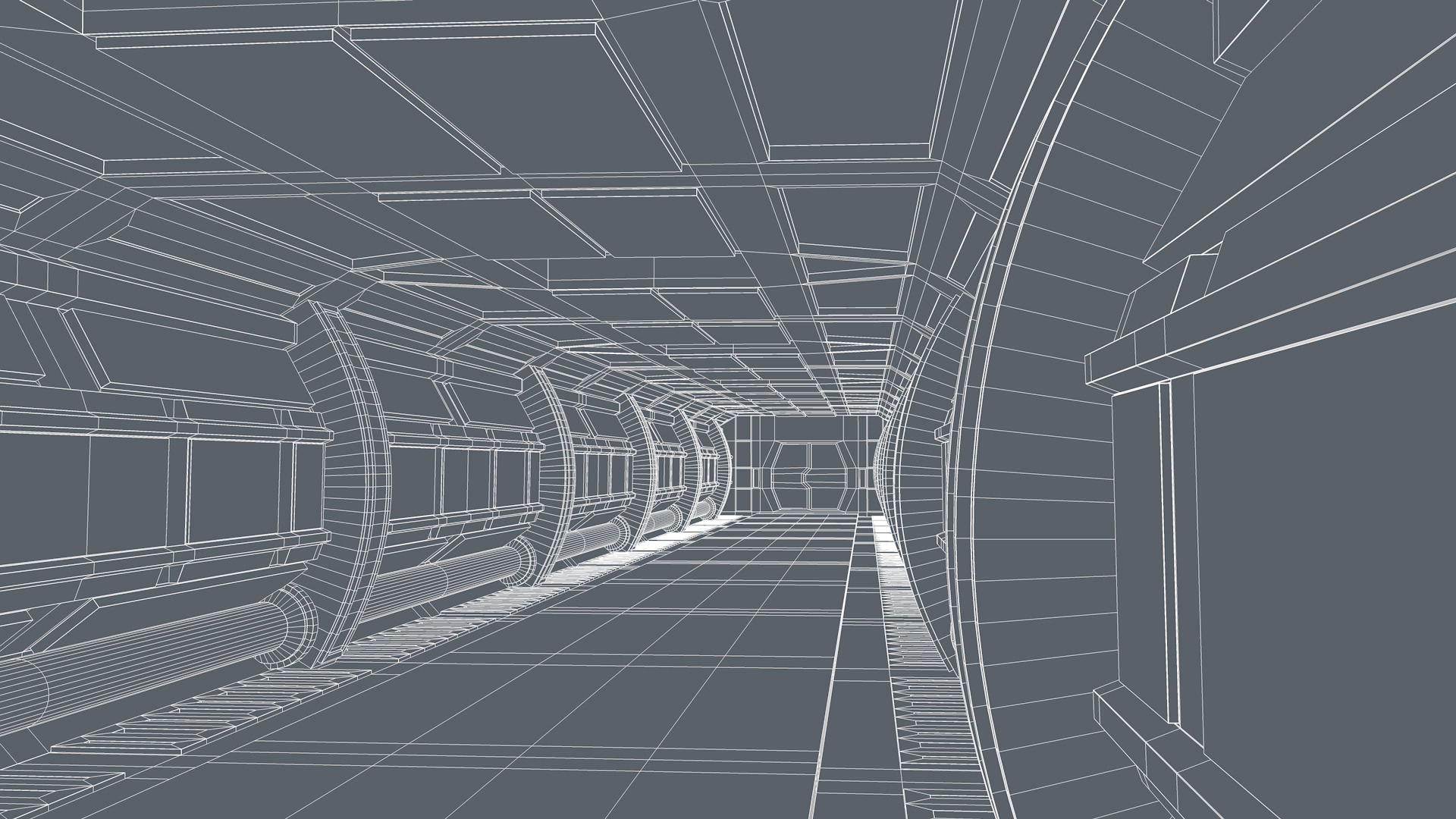 Sci fi Corridor 3D model_11