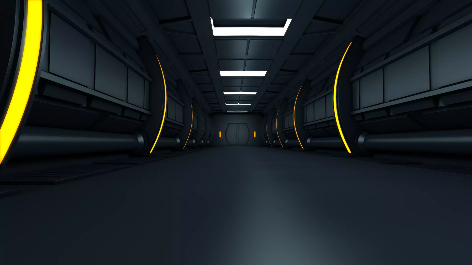 Sci fi Corridor 3D model_0