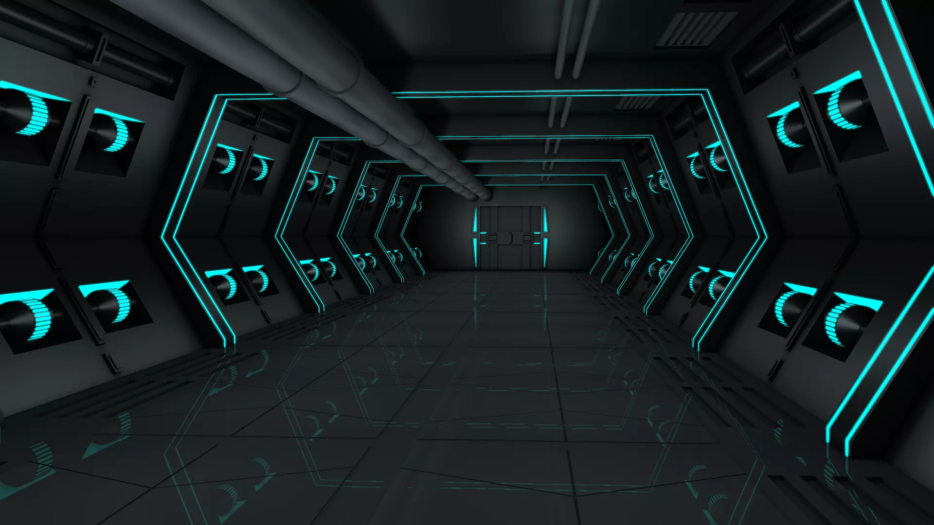 Sci Fi Interior 3D model_0