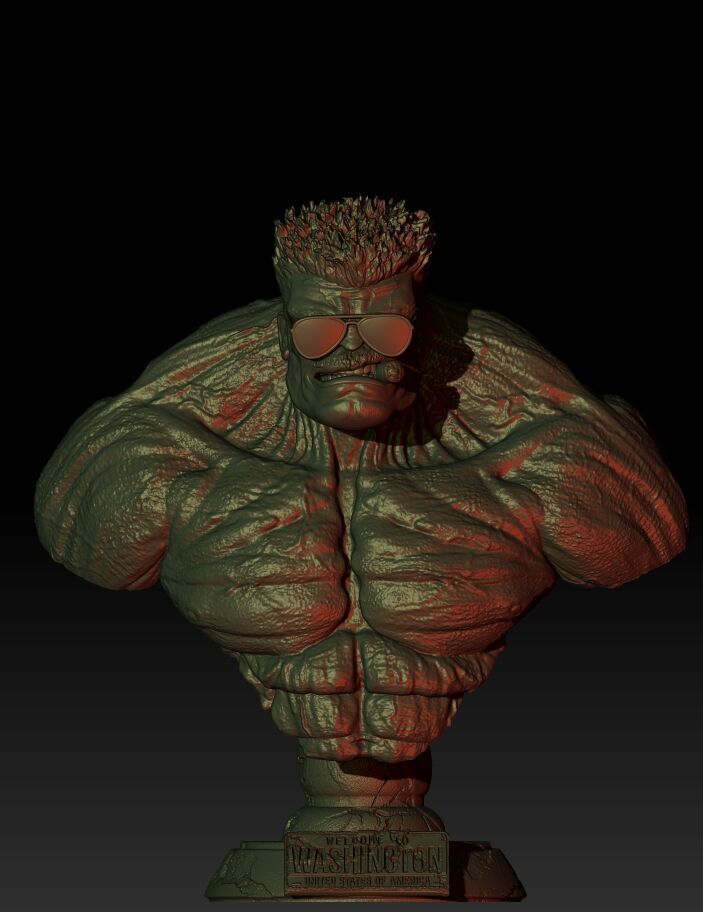 REDHULK Bust 3D print model_1