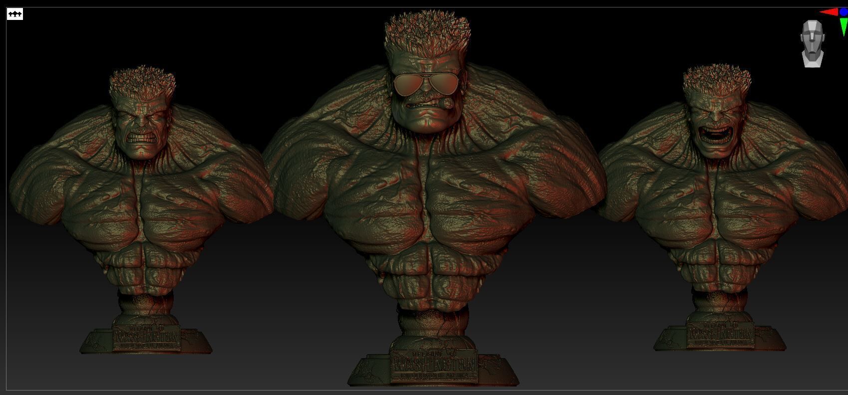 REDHULK Bust 3D print model_5