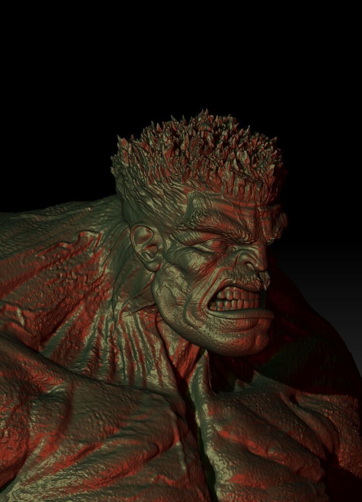 REDHULK Bust 3D print model_2