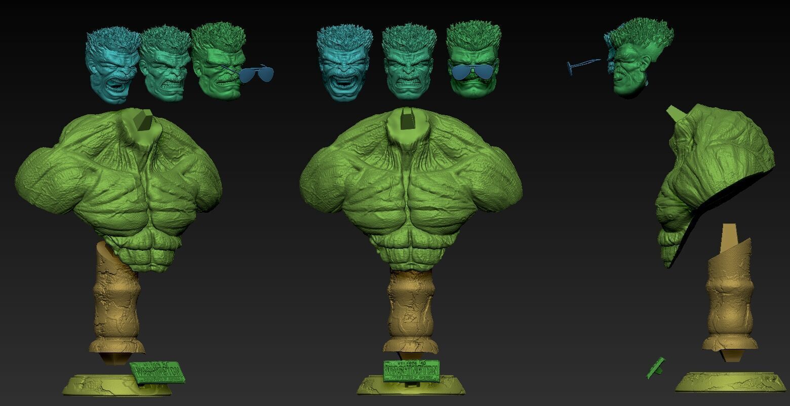 REDHULK Bust 3D print model_7
