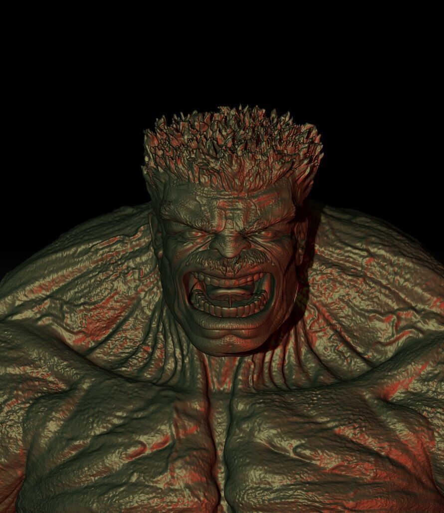 REDHULK Bust 3D print model_4