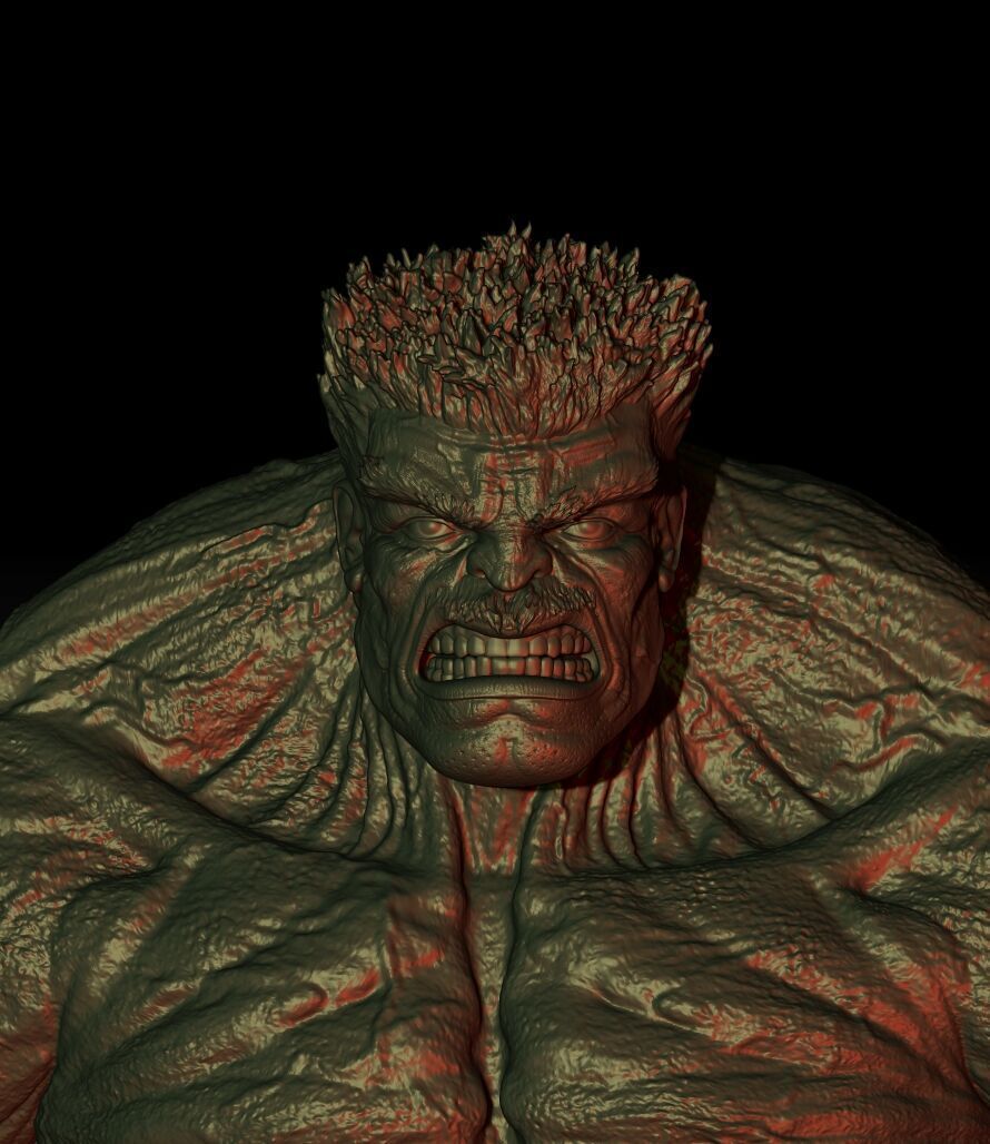 REDHULK Bust 3D print model_3