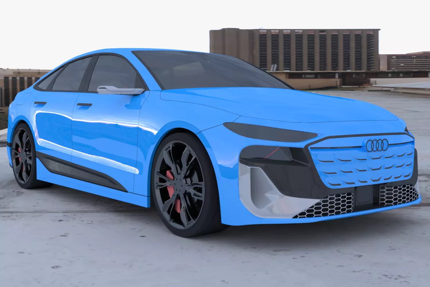 Audi A6 e-tron sportback 2025 exterior 3D model_0