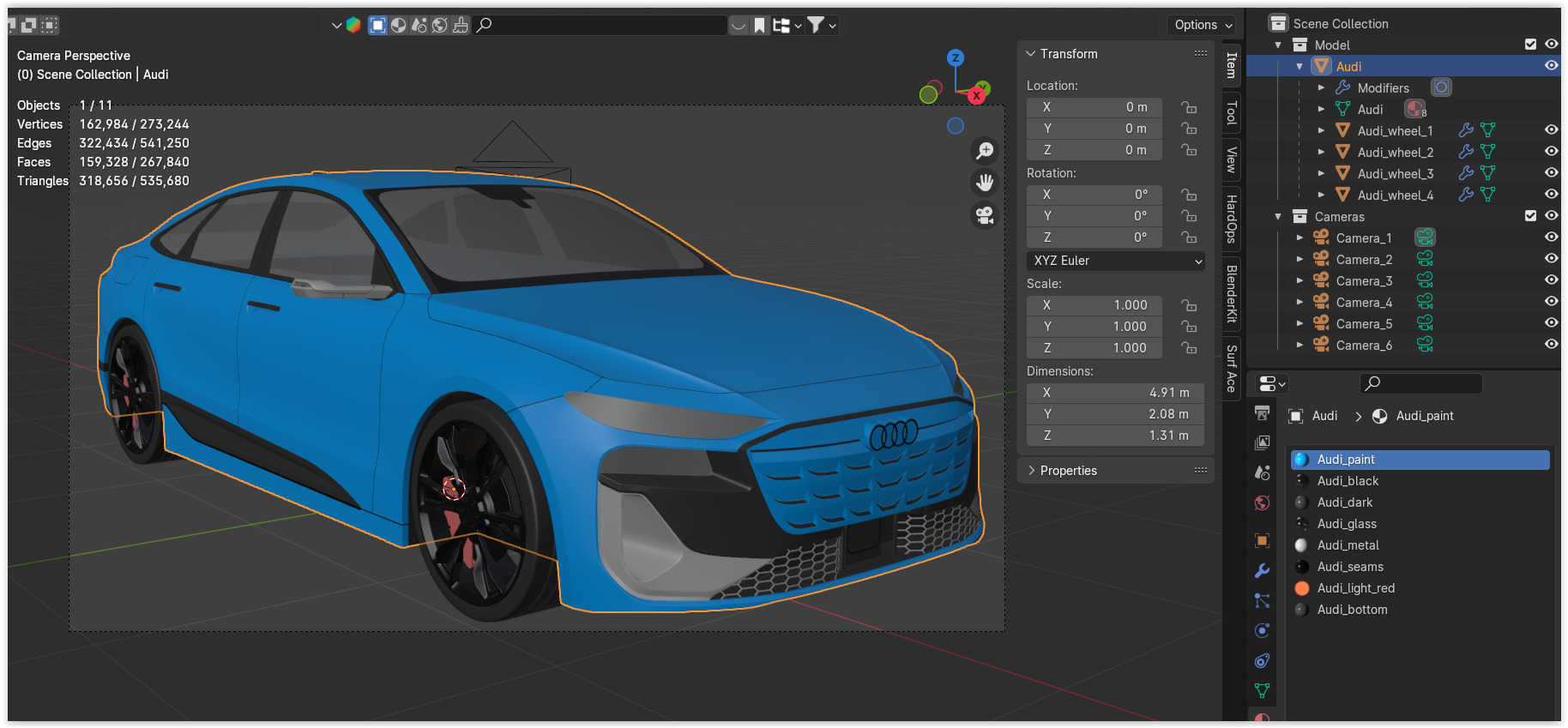Audi A6 e-tron sportback 2025 exterior 3D model_13