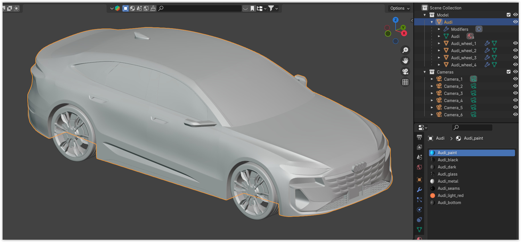 Audi A6 e-tron sportback 2025 exterior 3D model_15