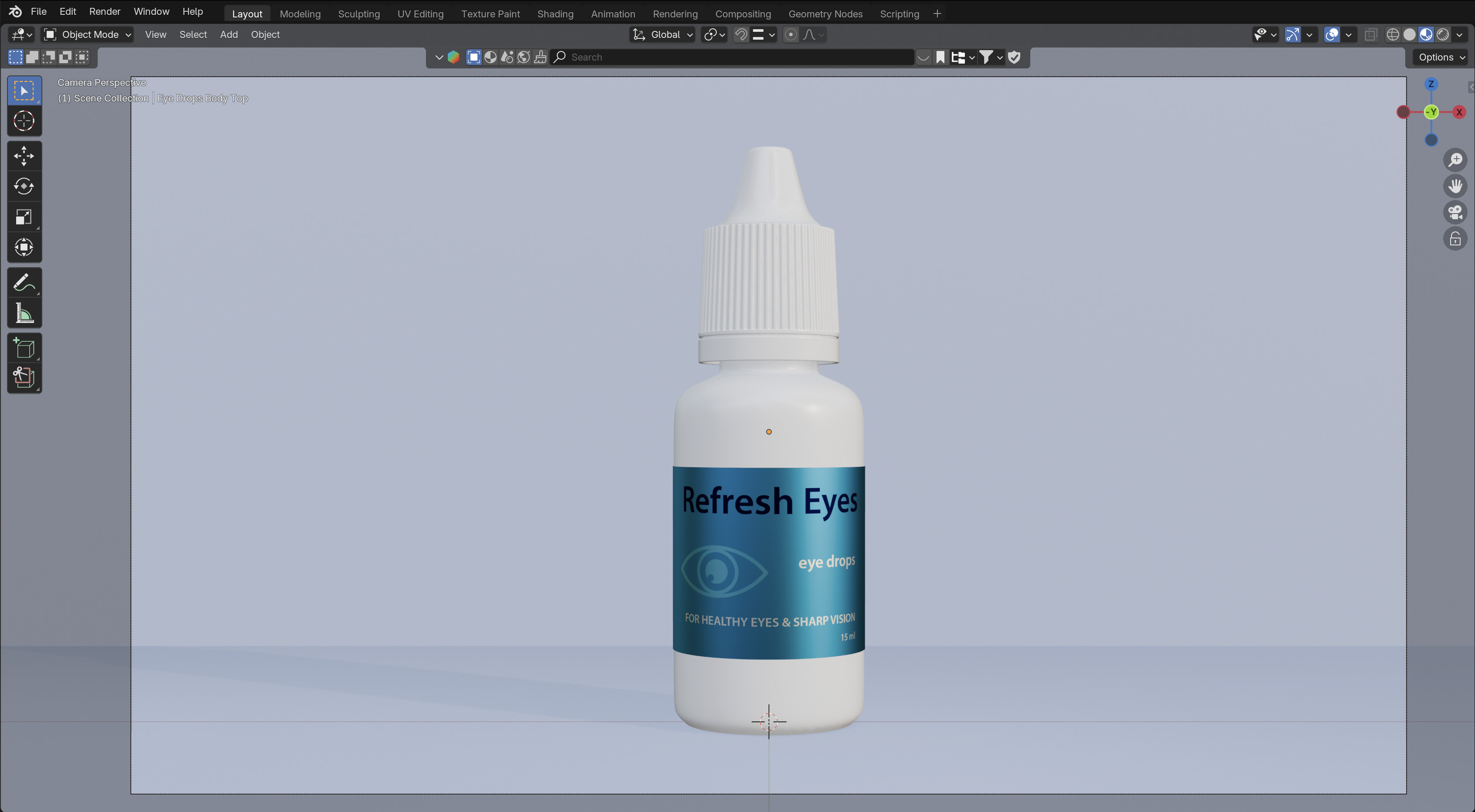 Eye Drops Bottle 15ml 3D model_3