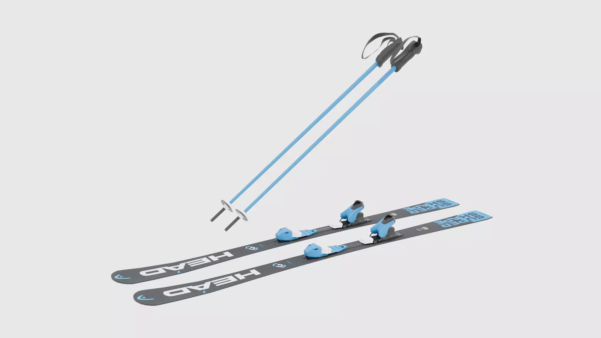 Ski set HEAD 3D model_0
