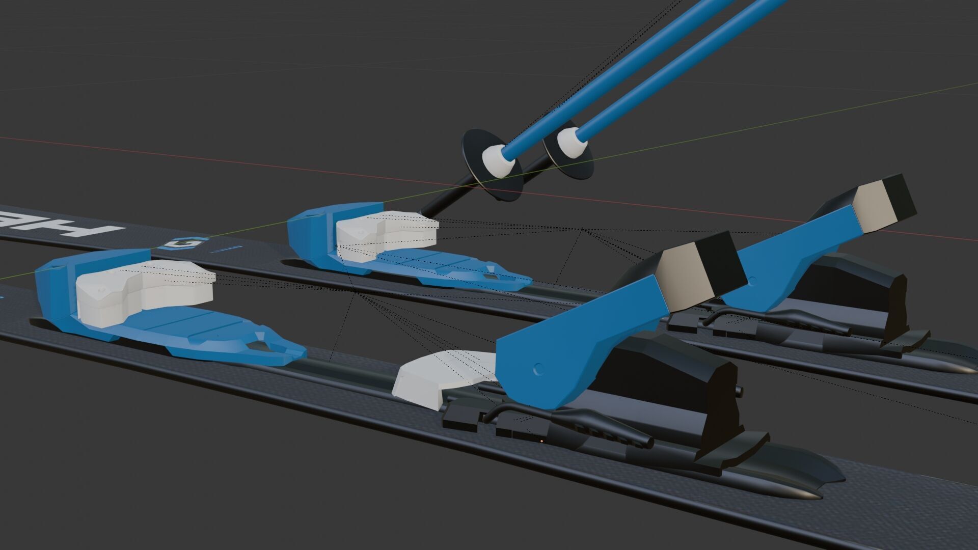 Ski set HEAD 3D model_4