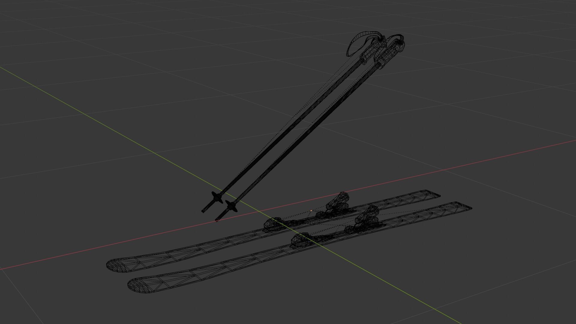 Ski set HEAD 3D model_2