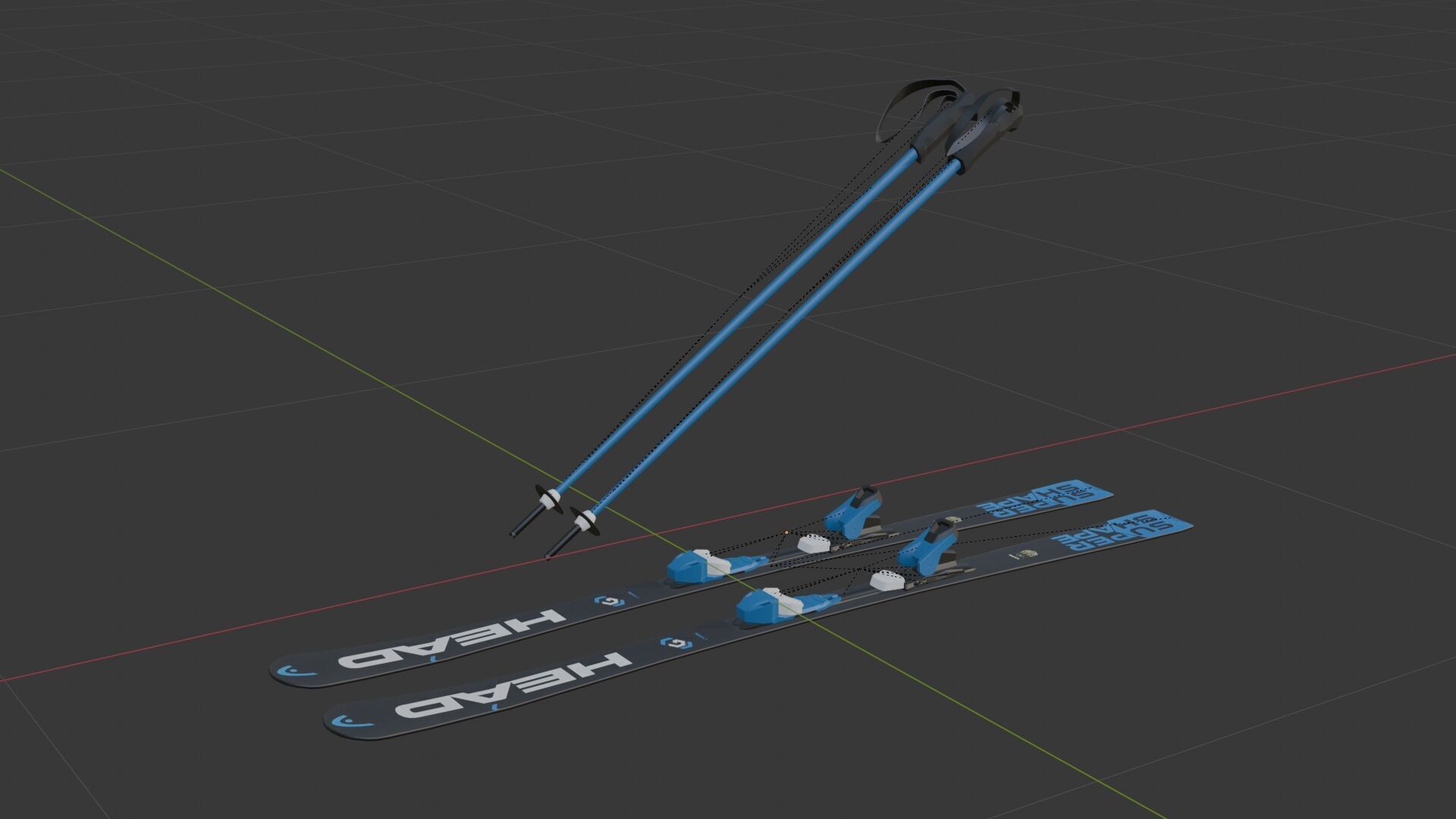 Ski set HEAD 3D model_1