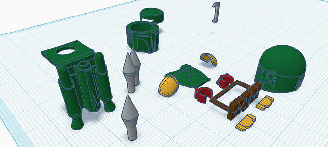 minifigure custom set Boba fett armor 3D print model
