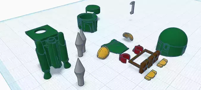 minifigure custom set Boba fett armor 3D print model