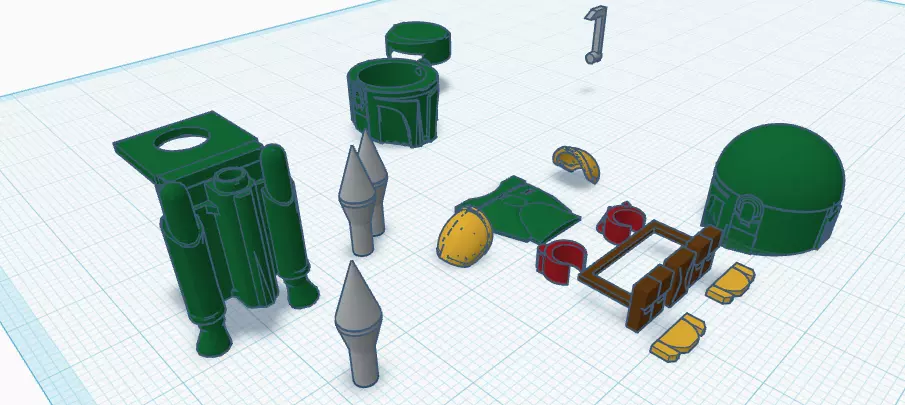 minifigure custom set Boba fett armor 3D print model