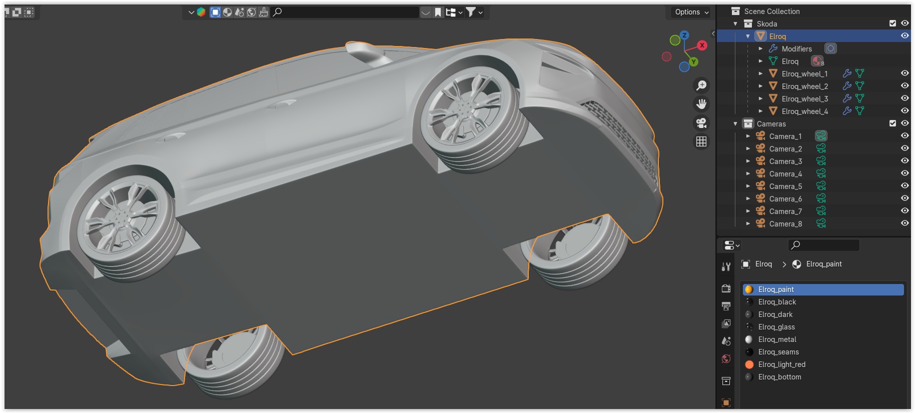Skoda Elroq and Audi A6 e-tron 3D Model Collection_13