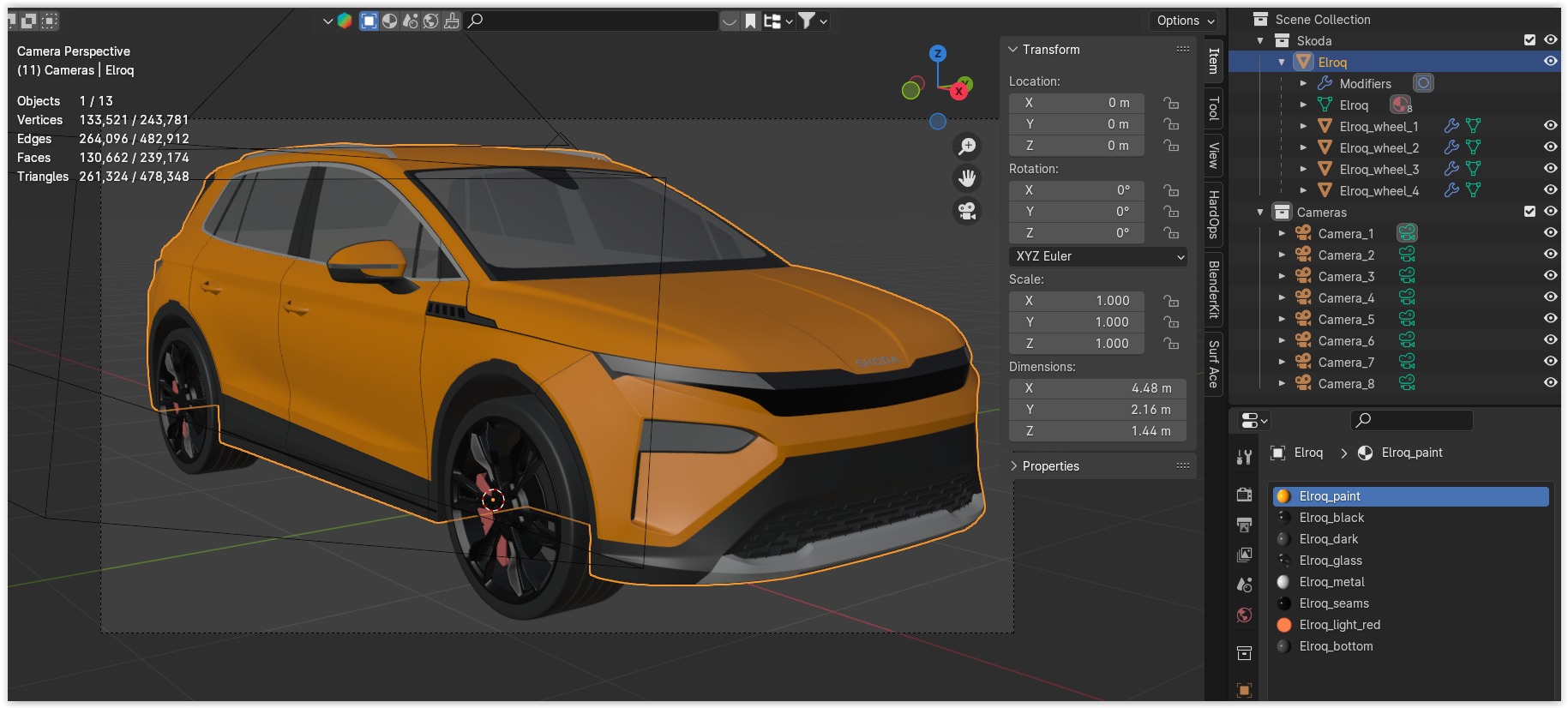 Skoda Elroq and Audi A6 e-tron 3D Model Collection_12
