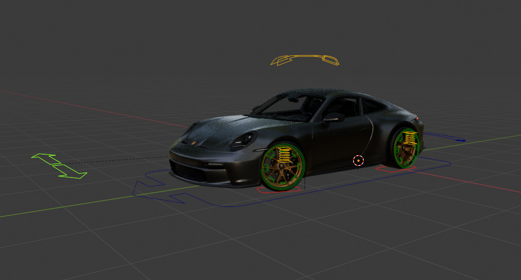 Porsche 911 GT3 Touring 2022 Low-poly 3D model_16