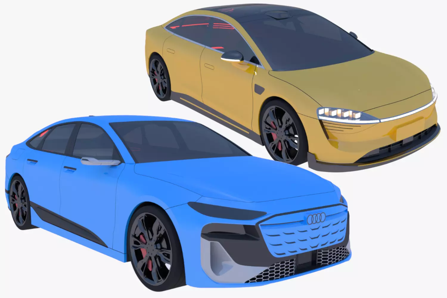Audi A6 e-tron and Luxeed S7 3D Model Collection_0