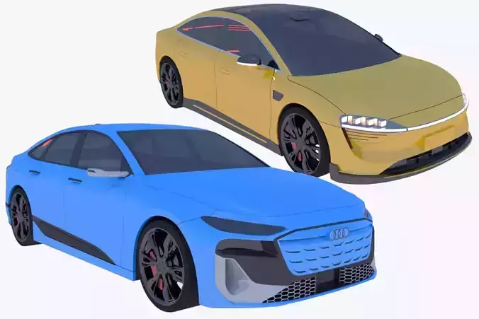 Audi A6 e-tron and Luxeed S7 3D Model Collection