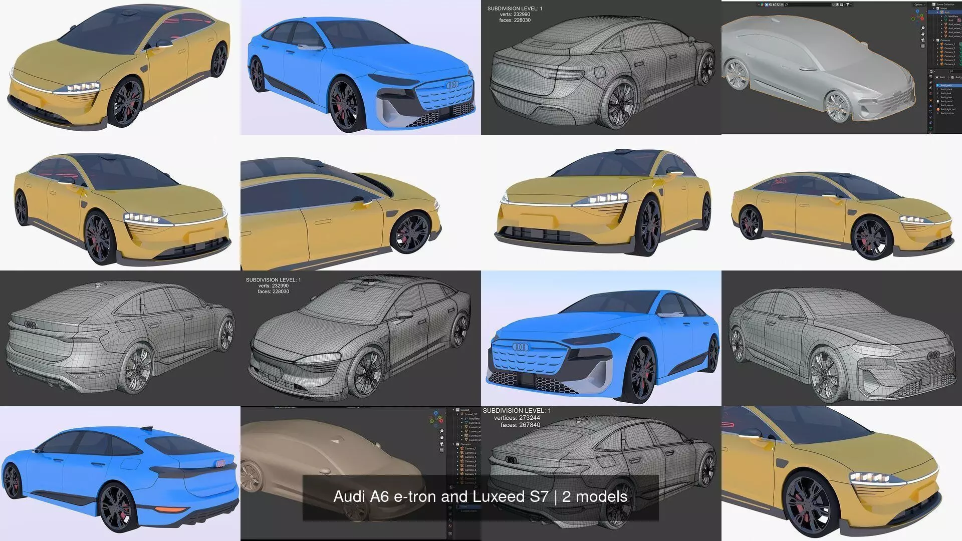 Audi A6 e-tron and Luxeed S7 3D Model Collection_1