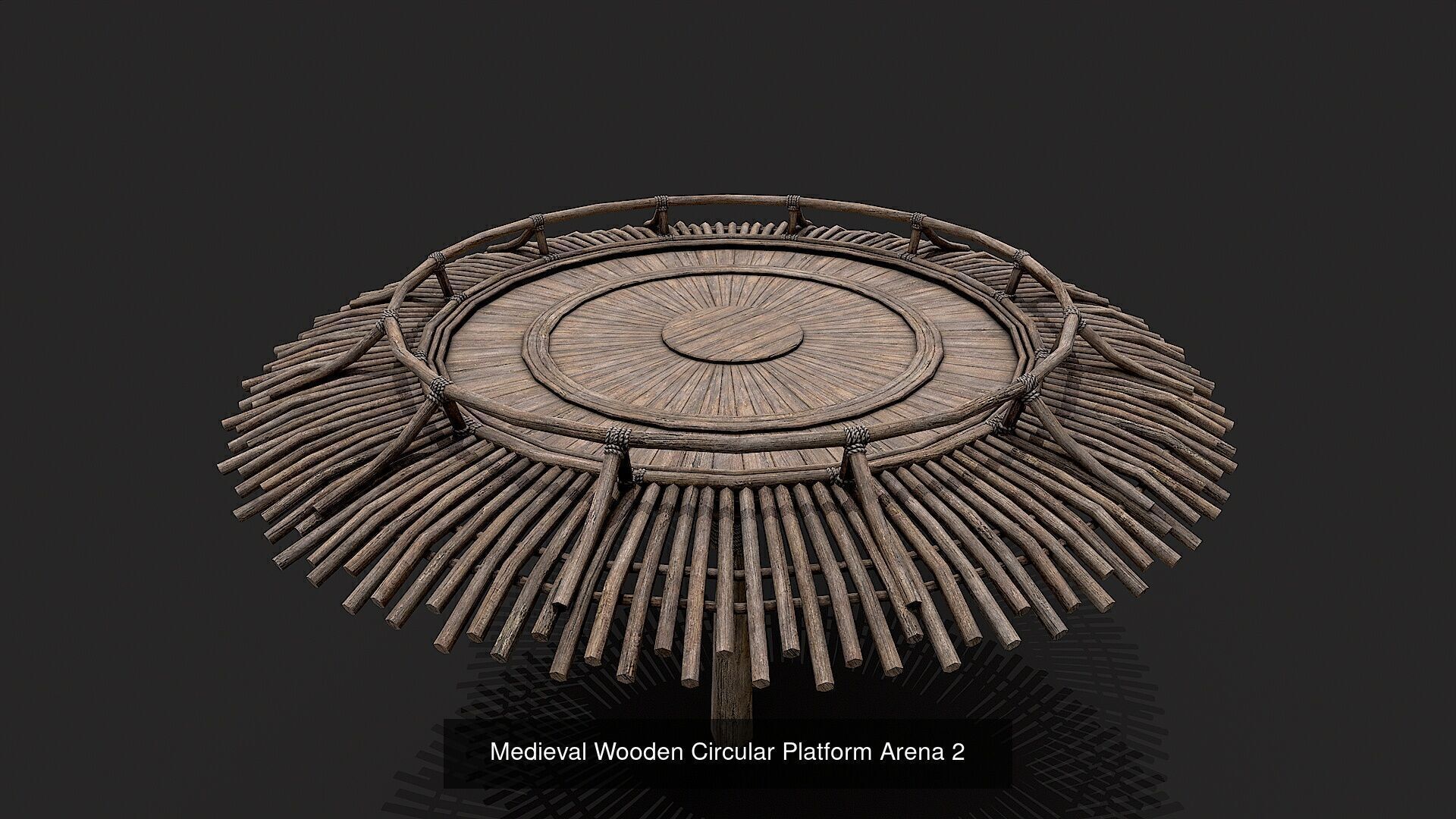 Medieval Wooden Circular Platform Arena PBR Collection _2