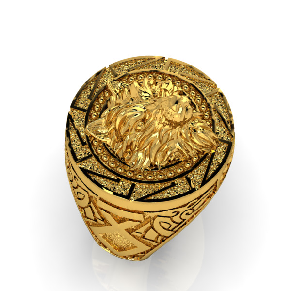 Wolf Ring 3D print model_3