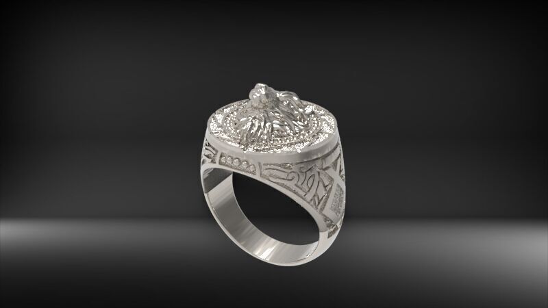 Wolf Ring 3D print model_19