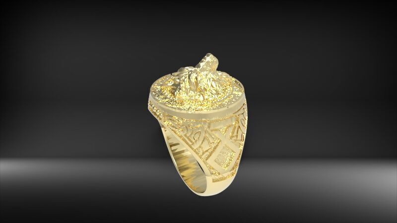 Wolf Ring 3D print model_21