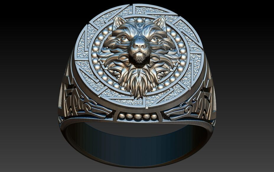 Wolf Ring 3D print model_23
