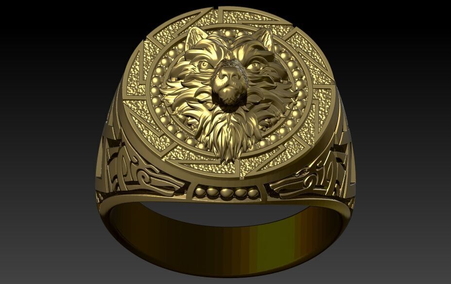 Wolf Ring 3D print model_7