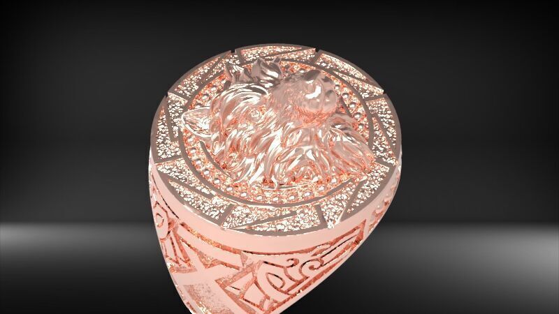 Wolf Ring 3D print model_16