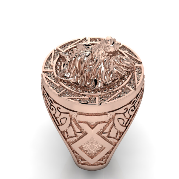 Wolf Ring 3D print model_11