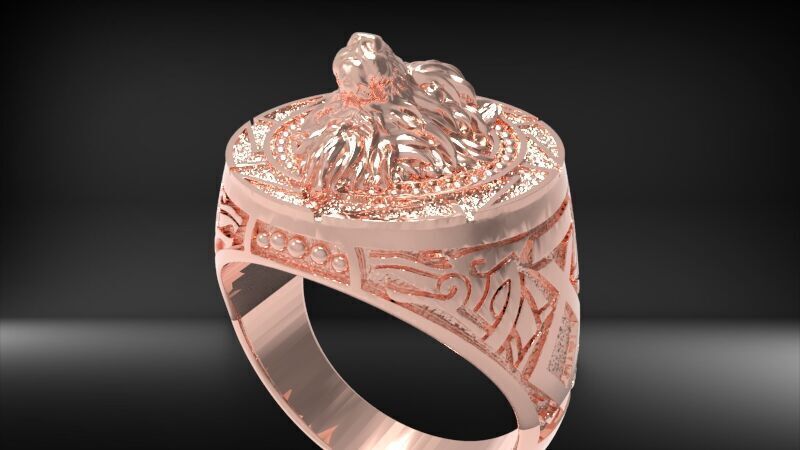 Wolf Ring 3D print model_17