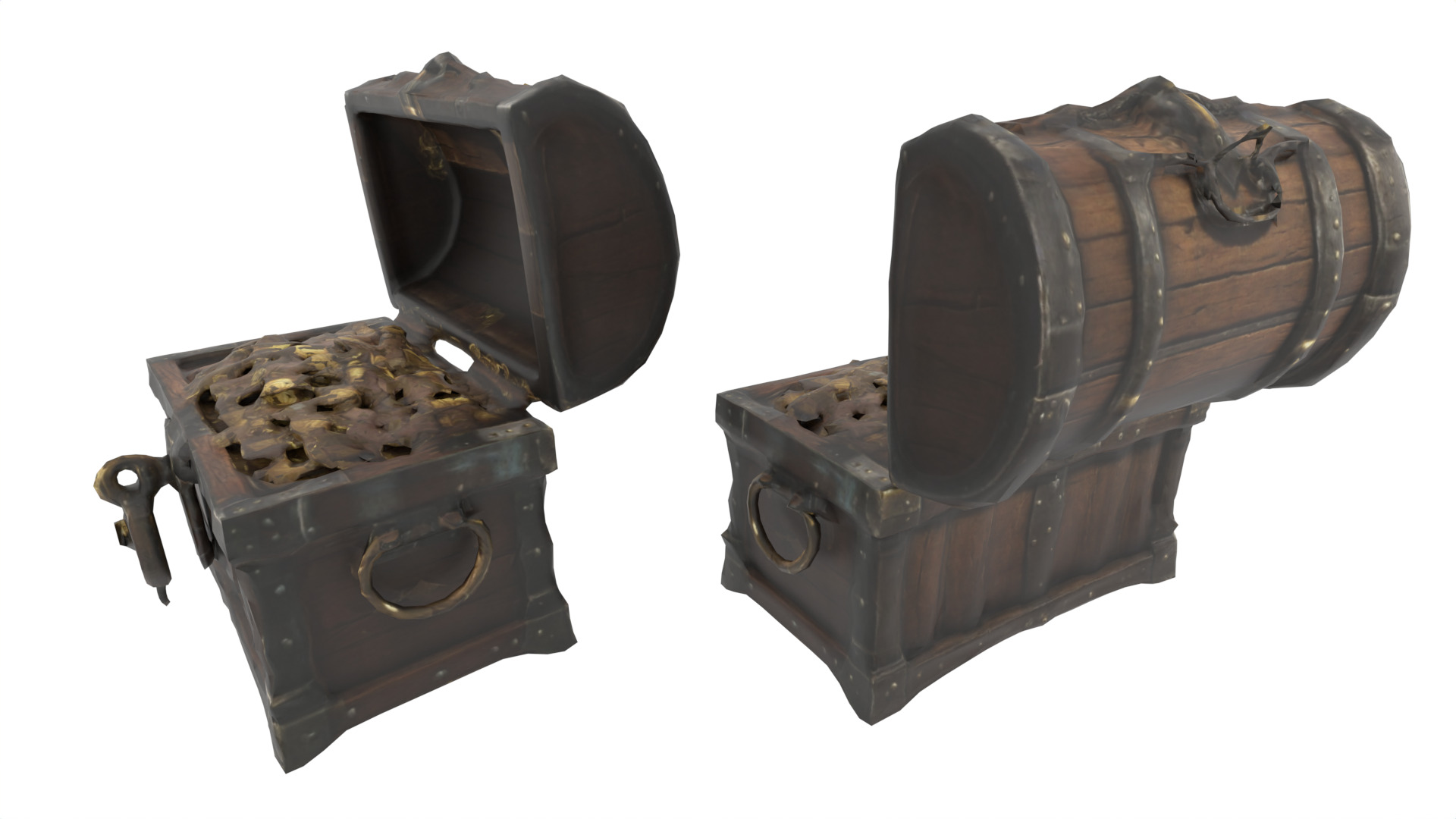 Treasure Chest 03 Low-poly 3D model_2