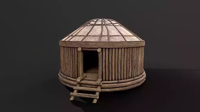 Traditional Yurt Nomads Tent with Interior 6 Low Poly PBR