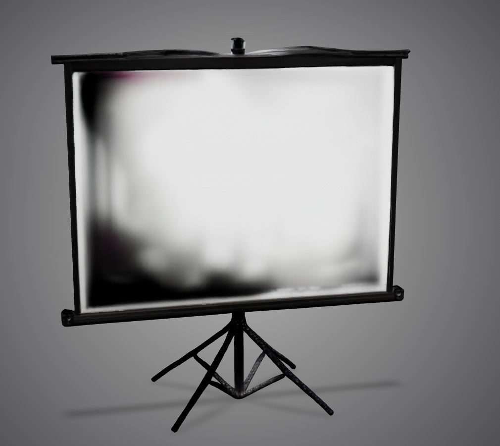 Standing Projection Screen AI Created Low-poly 3D model_1