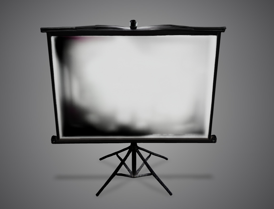 Standing Projection Screen AI Created Low-poly 3D model_4
