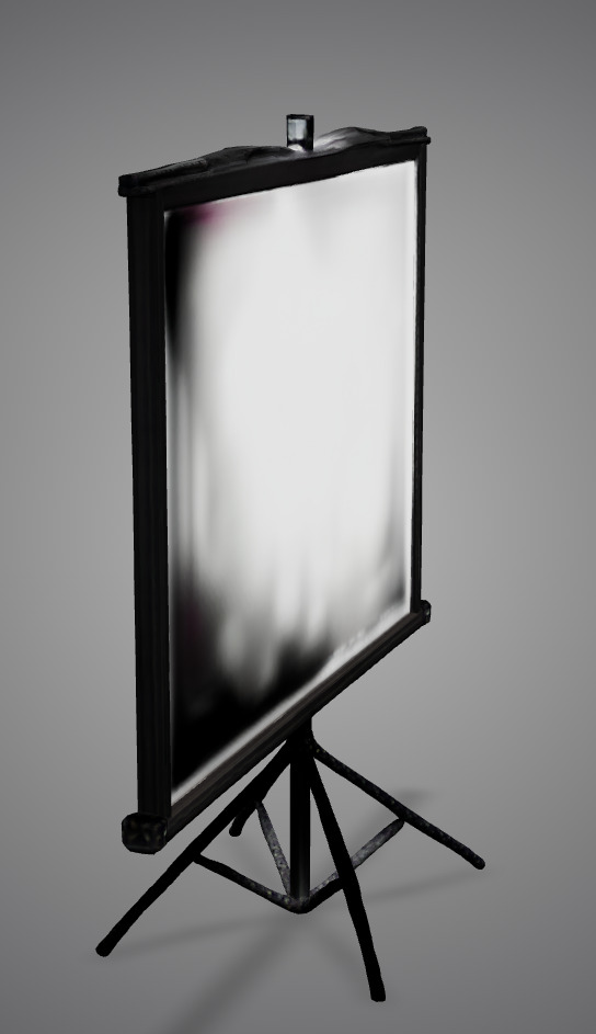 Standing Projection Screen AI Created Low-poly 3D model_2