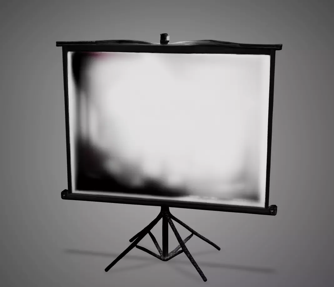 Standing Projection Screen AI Created Low-poly 3D model_0