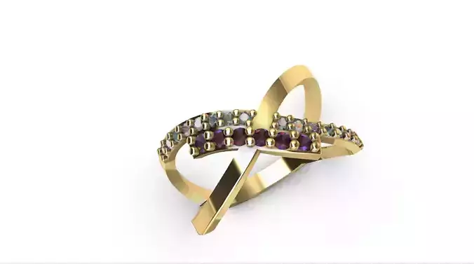 Anillo para dama-mujer -v- 3D print model