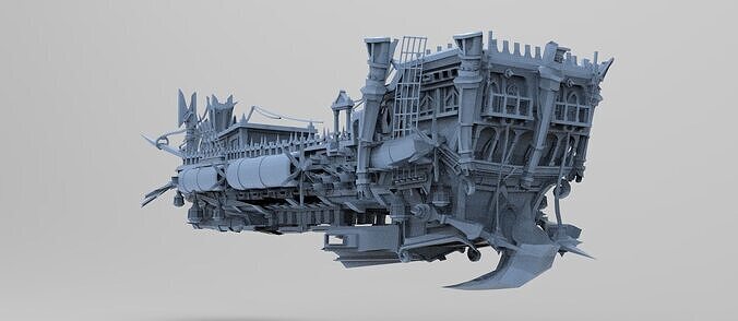 Fantasy Pirate Ship hull base 1 Low-poly 3D model